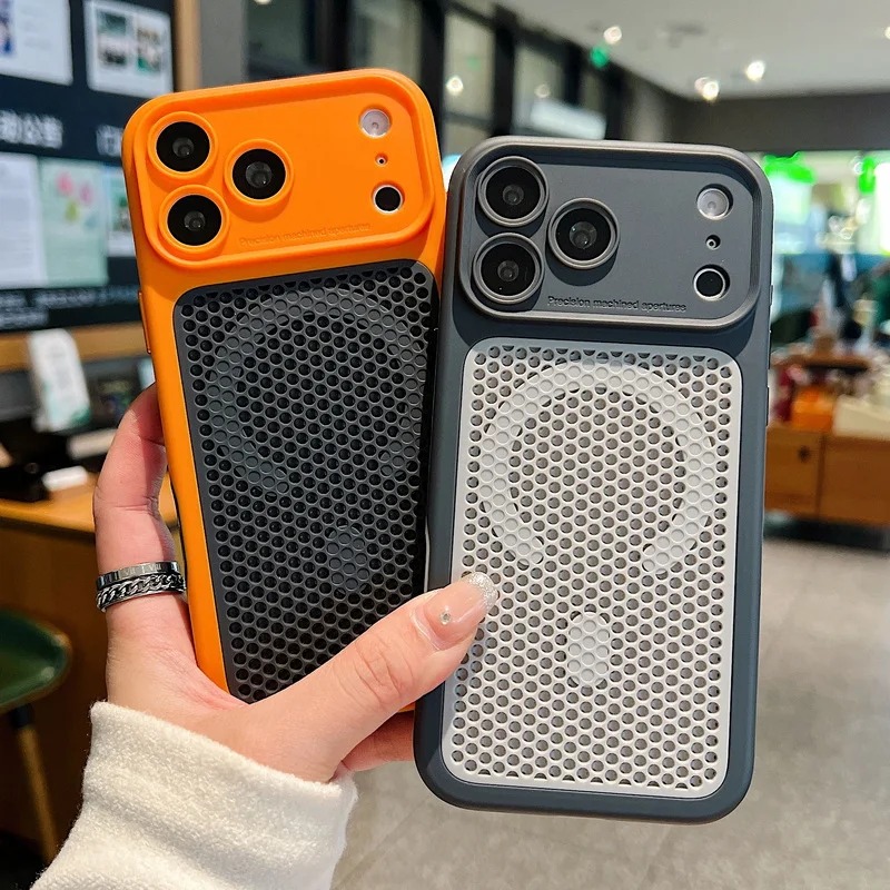 Heat Dissipation Mesh Breathable Case - ตาข่ายกระจายความร้อนระบายอากาศได้ดีเคสโทรศัพท์แม่เหล็กสำหรับไอโฟน 17 16 15 14 13