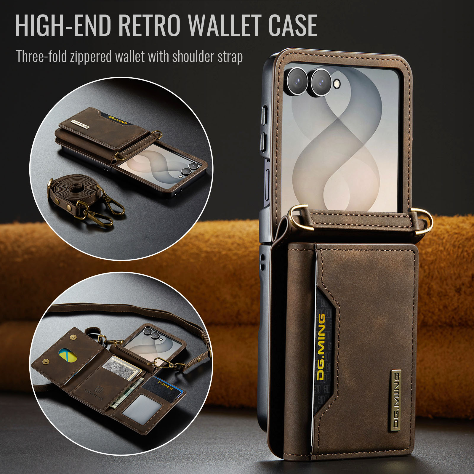 กระเป๋าหนังแบบสะพายข้างสำหรับโ - Leather Wallet Card Holder Phone Cover บทวิจารณ์และราคา