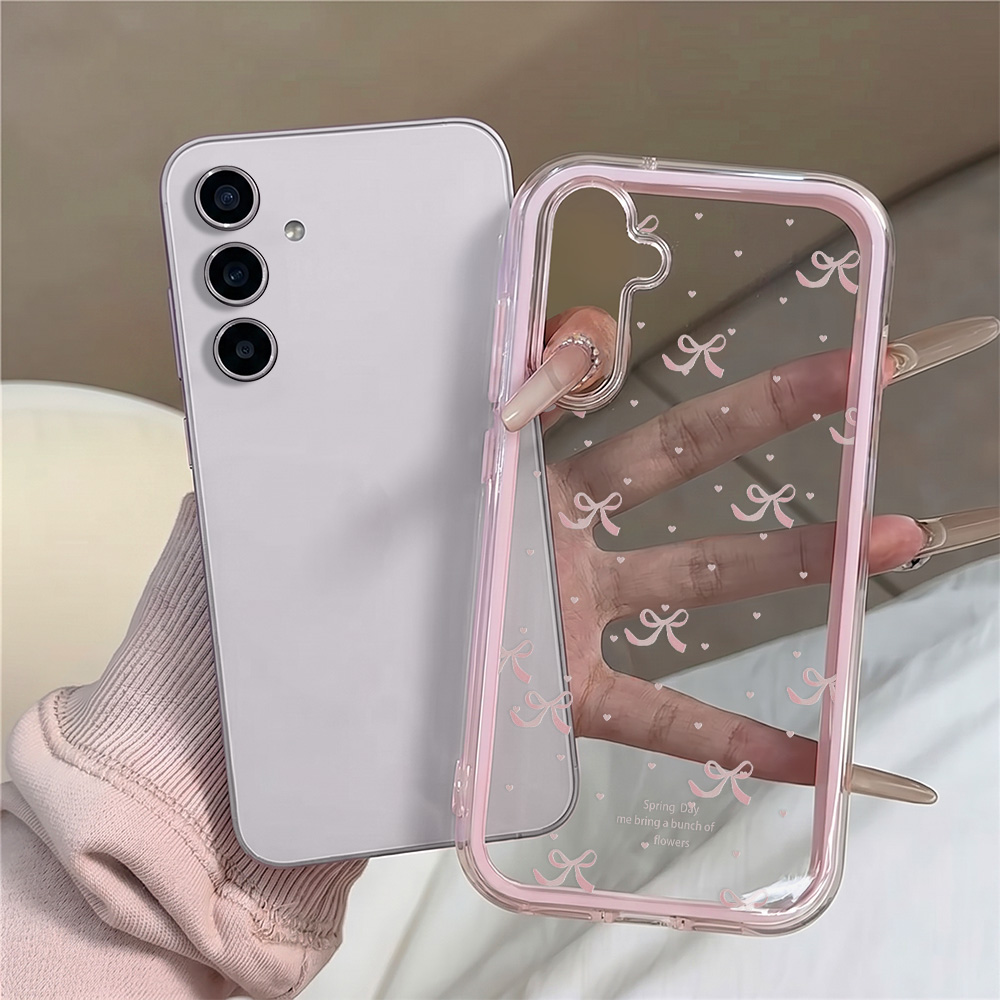 เคสโทรศัพท์น่ารักสีชมพูประดับโ - Clear Shockproof Bumper Case บทวิจารณ์และราคา