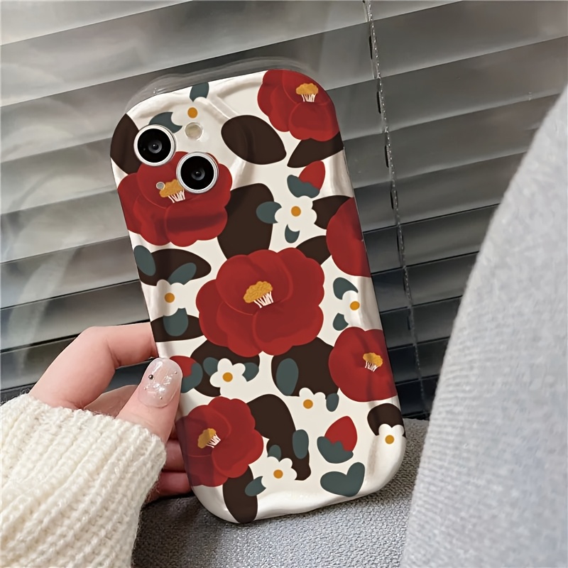 เคสโทรศัพท์ลายดอกคามิเลียสีแดง - Vintage Floral Pattern Soft Case บทวิจารณ์และราคา